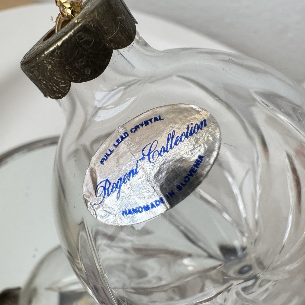 Vtg Miller Rogaska Full Lead Crystal Christmas Ornament Teardrop Richmond In Box - Picture 3 of 9